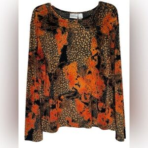 Chico's Textured Long Sleeve Women's XL 16 Chico's 3 Stretch Pull Over Blouse